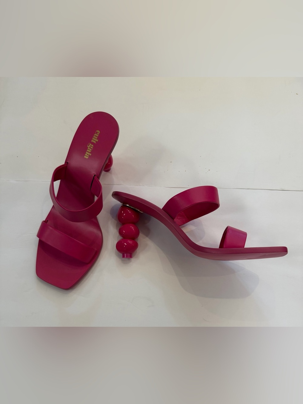 Cult Gaia Women's Fuchsia Beaded-Heel Slide Sandals
